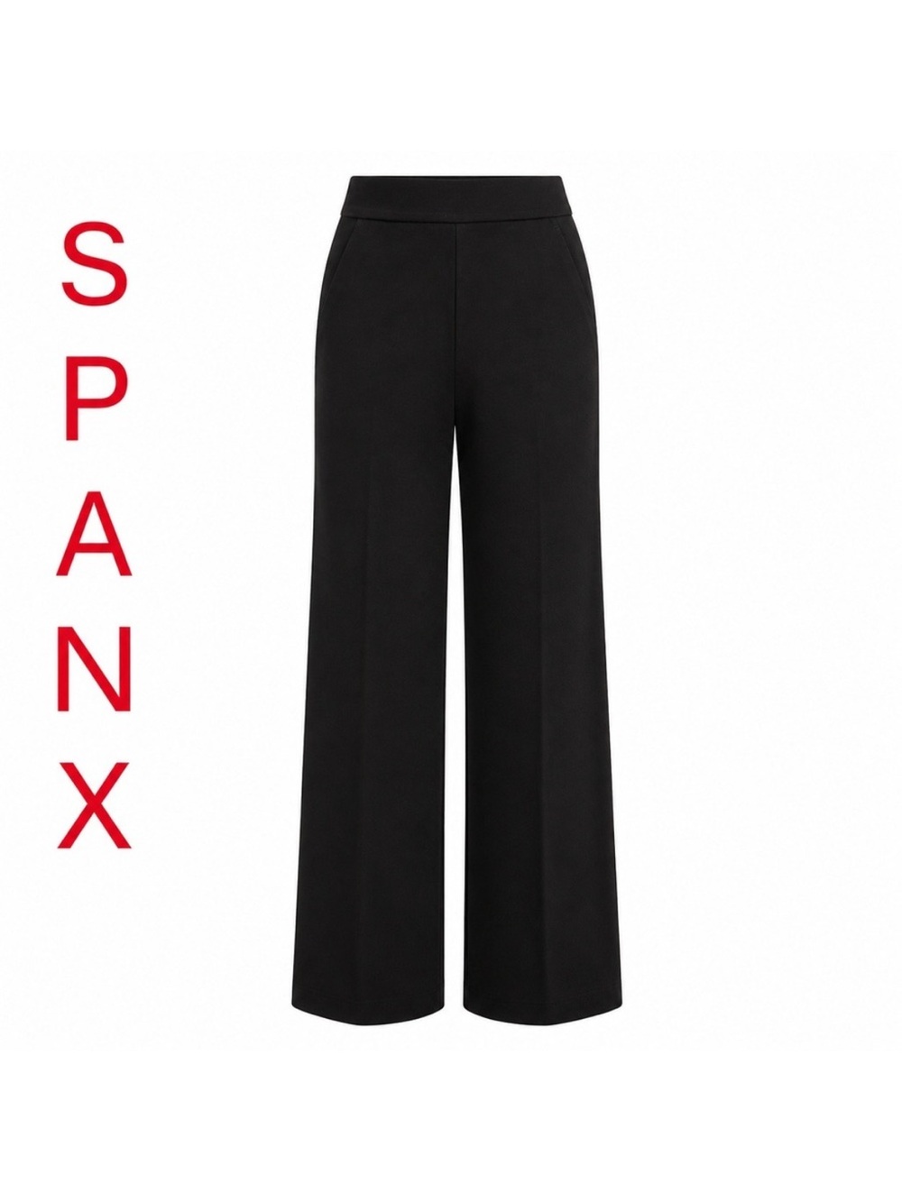 Spanx The Perfect Pant Women L Classic Black Wide Leg Trouser